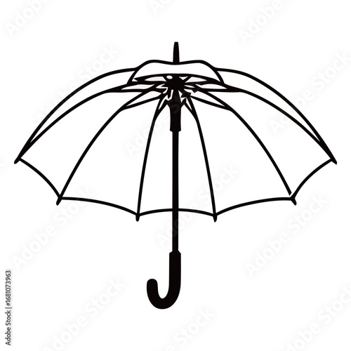 black and white silhouette of an umbrella vector on a white background