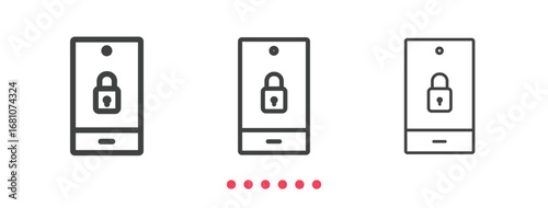 Mobile security icon. Thin line icon vector.