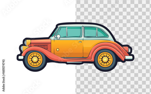 Vintage Classic Car Illustration Retro Automobile Design