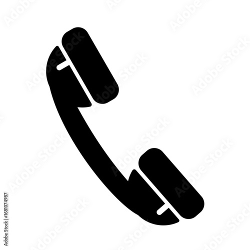  Telephone handset  - flat vector icon