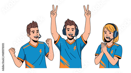 Victory Cheers: A team celebrates their triumph, radiating energy, joy, and the thrill of success!
