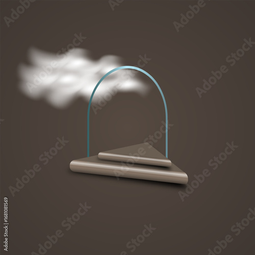 Illustration of a cloud with a swing on a dark background calm elegan eps 10