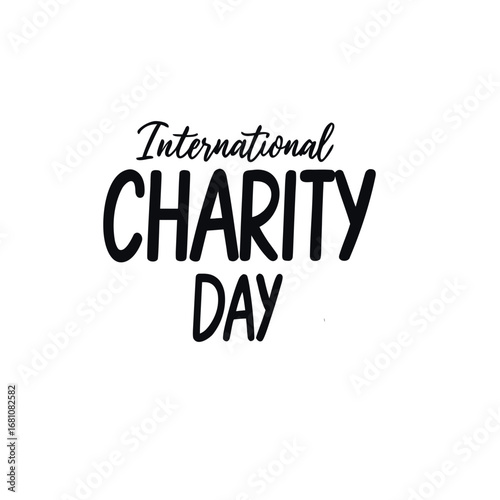 nternational charity day on white back round