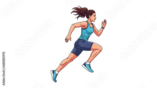 Dynamic Sprint: A determined runner in motion, showcasing dedication and the pursuit of peak athletic performance. 