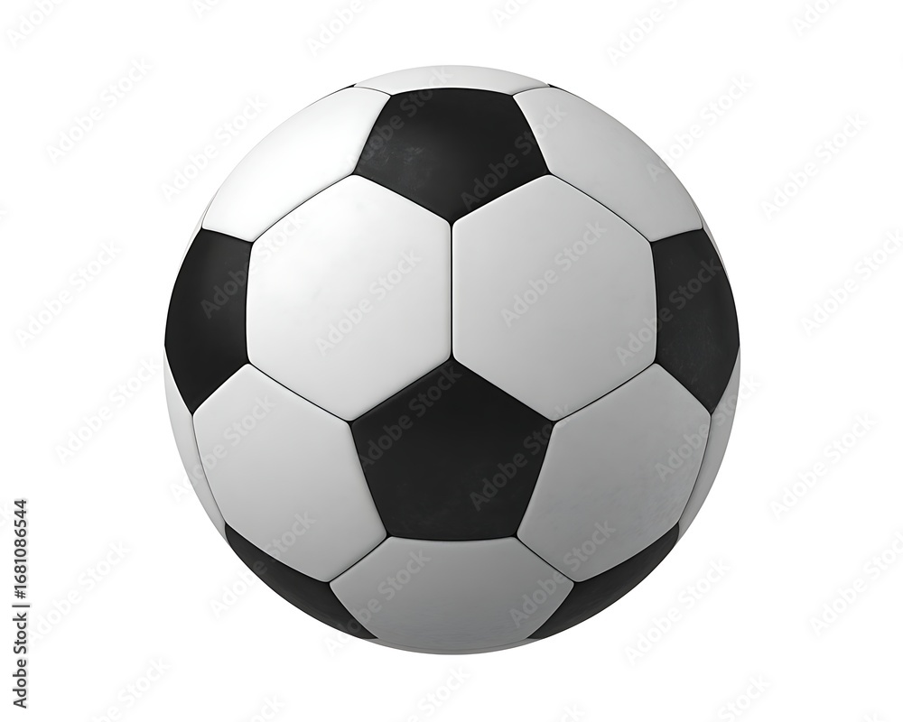 Fototapeta premium Classic black and white soccer ball isolated on white background