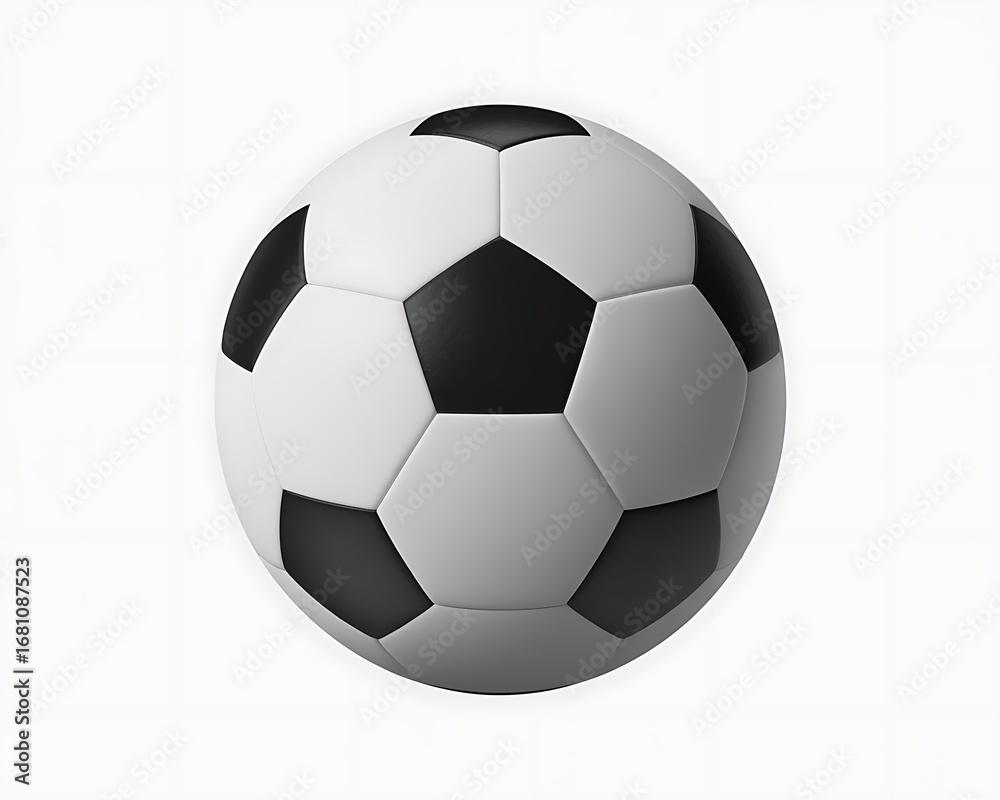 Fototapeta premium Classic black and white soccer ball isolated on white background