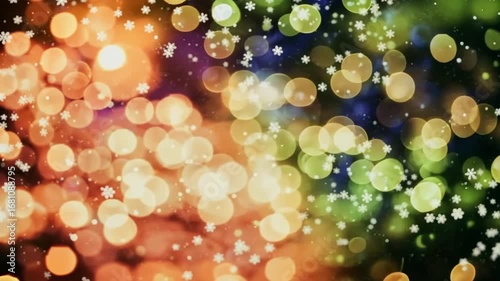 Festive Winter Lights and Snowflakes