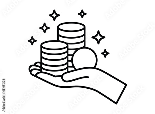 income growth money increase financial profit earning revenue icon set vector collection