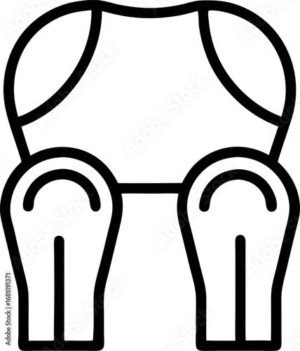 Knees outline icon vector on white on white background
