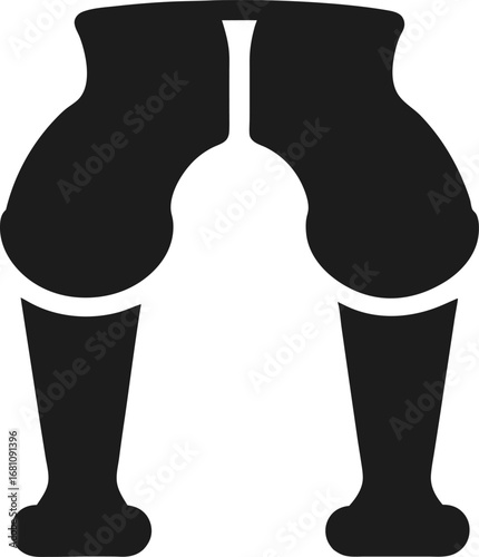 Knees silhouette icon vector on white background 
