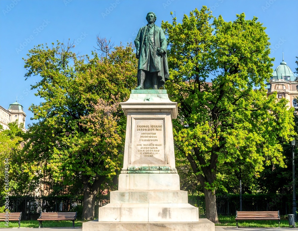Fototapeta premium Monumental statue in a park setting