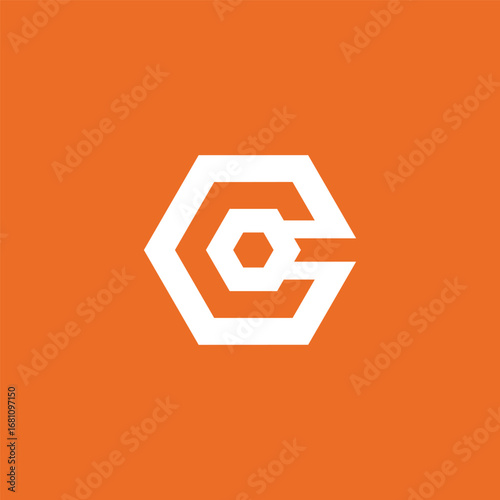 Hexagon Geometric Letter C Logo Design Vector Template