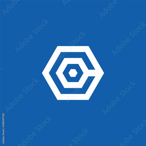 Hexagon Geometric Letter C Logo Design Vector Template