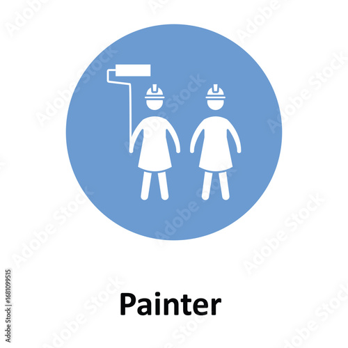 Painter Vector Icon which can easily modify or edit