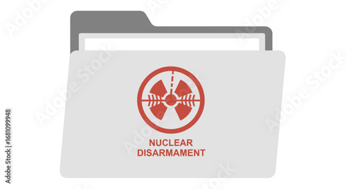 Gray file folder icon with a red nuclear disarmament logo featuring a radiation symbol in crosshairs.