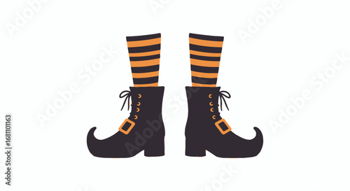 Halloween witch shoes striped socks spooky costume fun festival party celebration