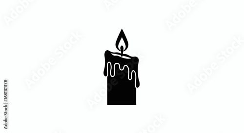 Halloween black candle spooky dark light horror night festival gothic decoration