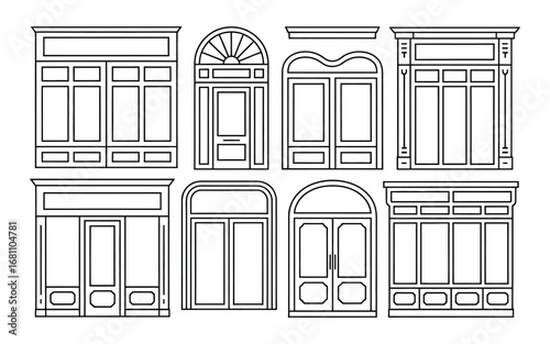 Collection of architectural doorway and window designs