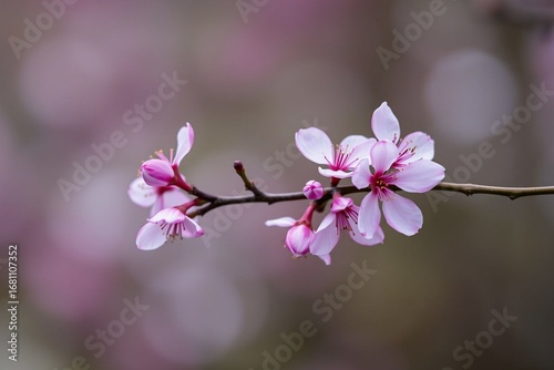 pink cherry blossoms with Soft Bokeh Background