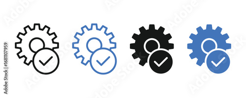 Easy installation icon. Gear icon vector. Setting done icon sign symbol