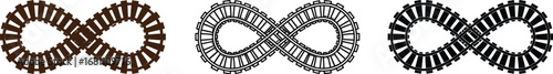 Infinity train tracks vector illustration endless journey