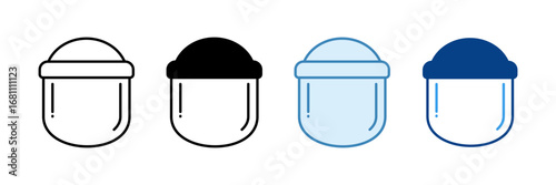 Face Shield Icon Set Multiple Style Collection