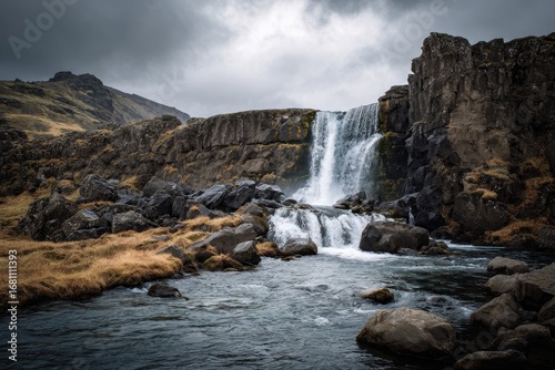 An Icelandic waterfall