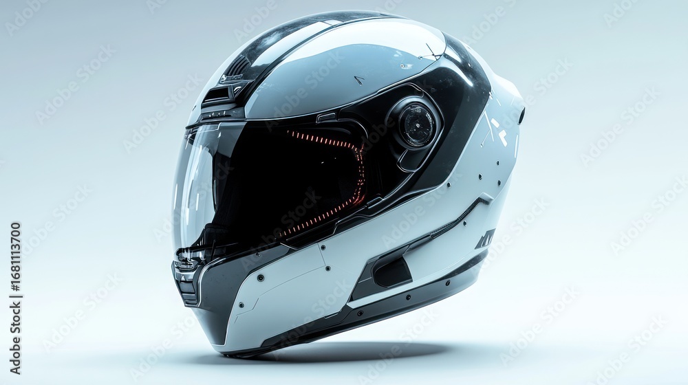 Fototapeta premium Modern Motorcycle Helmet, Studio Shot