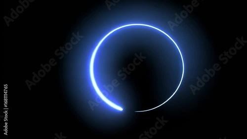 Abstract Blue Neon Circle Loading Animation