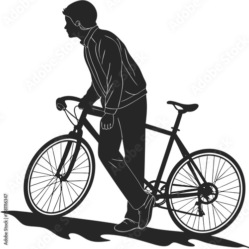 silhouette of a cyclist