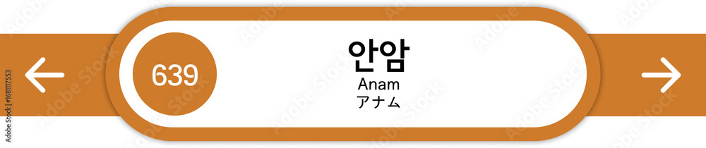 Obraz premium Illustration of Korean subway station names written in Korean, English and Japanese