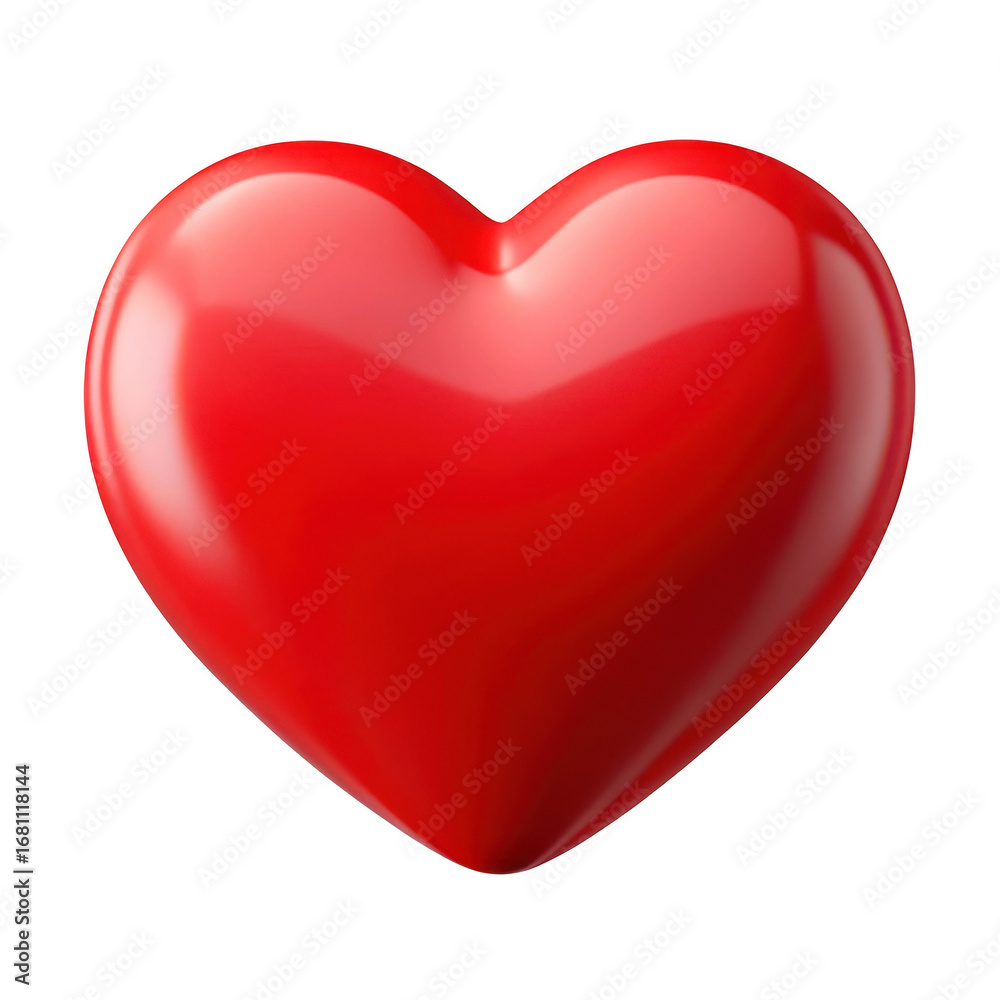 Fototapeta premium 3d red heart isolated on transparent background