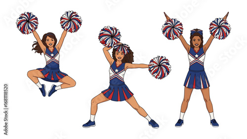 Cheerleader in Action: A spirited cheerleader embodies teamwork, grace, and unwavering enthusiasm with their vibrant attire and dynamic routine.