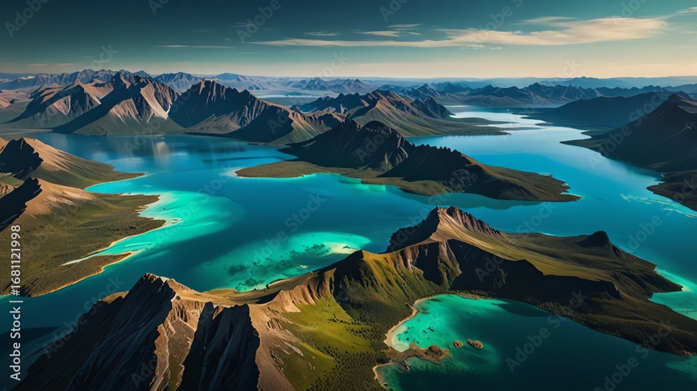 Fototapeta premium mountain lake in the morning