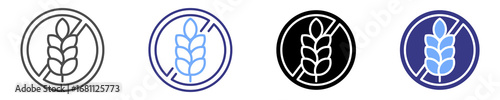 gluten free icon set multiple style