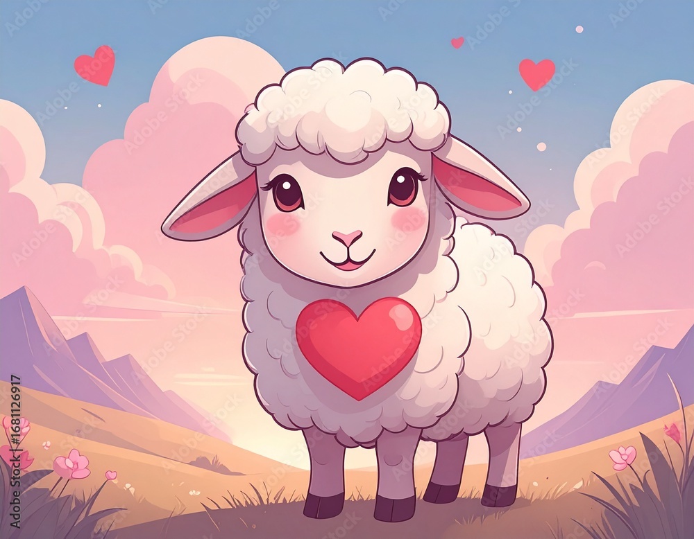 Obraz premium 羊 イラスト