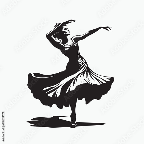 silhouette of a dancing girl