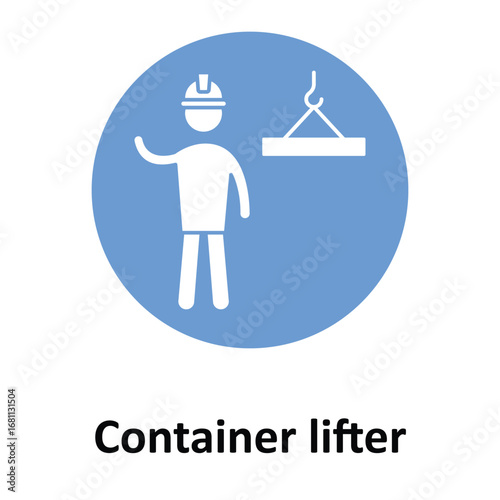 Container lifter Vector Icon which can easily modify or edit