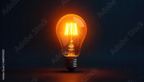 A glowing lightbulb, radiating bright light against a dark background, symbolizes innovation, ideas, and inspiration Perfect for concepts of creativity, solutions, and ingenuity , graphic, ray, ideas