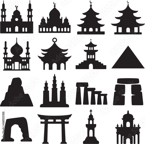World Famous Landmarks And Architectural Icons From Different Cultures architecture buildings
