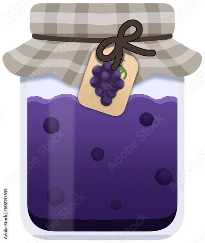 Illustration of an isolated jar of grape jam