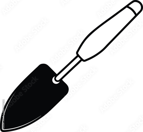 vector trowel tool for masonry  clean flat style  .eps