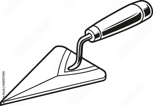 vector trowel tool in minimal design  white backgr.eps