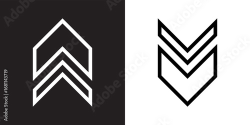 Up Down arrow icon vector. Scroll up down icon sign symbol in trendy flat style. Move up down vector icon illustration isolated on black and black background
