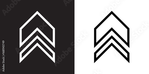 Up arrow icon vector. Scroll up icon sign symbol in trendy flat style. Move up vector icon illustration isolated on black and white background