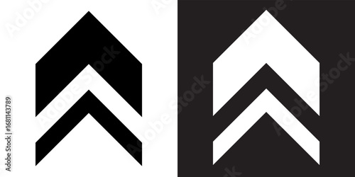 Up arrow icon vector. Scroll up icon sign symbol in trendy flat style. Move up vector icon illustration isolated on white and black background