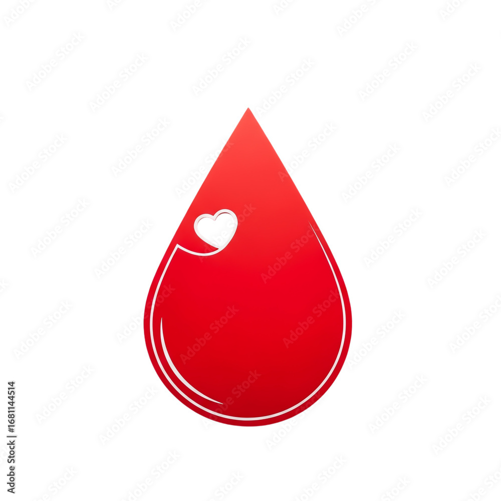 Fototapeta premium Blood drop isolated on transparent background
