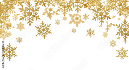 Wallpaper Mural Golden Glitter Snowflakes and Stars Festive Winter Holiday Background for Christmas and New Year Celebrations. isolated on transparent background, png background. No Background PNG Torontodigital.ca