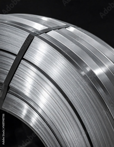 Rolled steel strips tightly wound