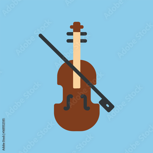 Minimal violin icon for classical orchestra and musical instrument design